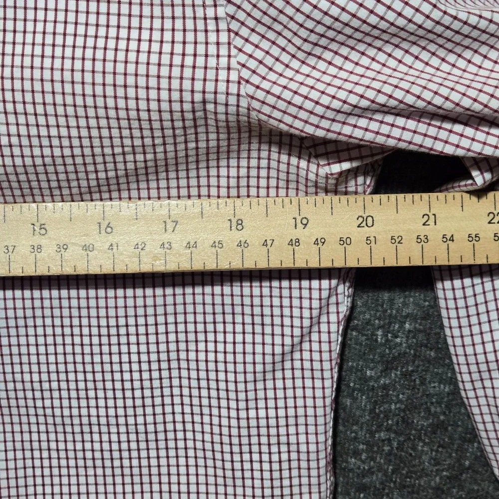 J. Crew Performance Burgandy Check Button Shirt Sz Medium Casual Work Office